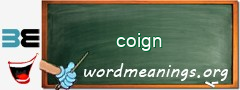 WordMeaning blackboard for coign